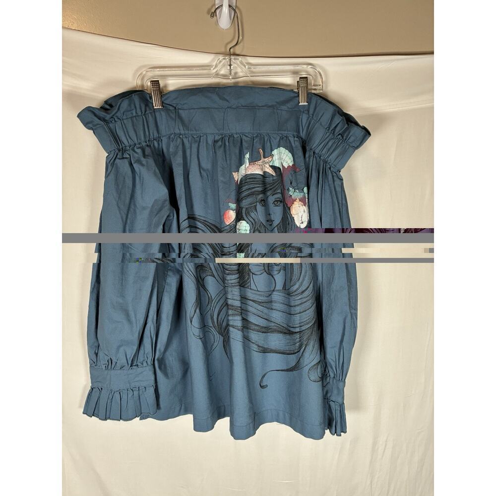Disney Parks Ariel Off Shoulder Blouse Women’s XL Smocked Boho Cottagecore Vaca - Picture 2 of 9